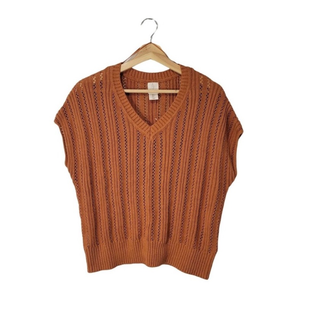 Joie Women's Sweater Short Dolman Sleeve Size small  Caramel - brown  V-…